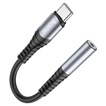 319 р. Переходник USB Type C на jack 3.5 черный HOCO HOCO ls33 черный  с доставкой в г. Кемерово. Увеличить фотографию 1