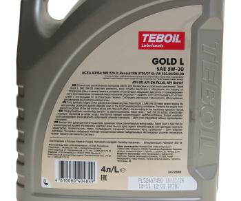2 589 р. Масло моторное GOLD L 5W30 синт.4л TEBOIL TEBOIL 3453935  с доставкой в г. Кемерово. Увеличить фотографию 3