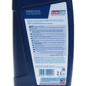 1 399 р. Масло моторное CLEANTEC C4 5W30 синт.1л EUROLUB EUROLUB 220001  с доставкой в г. Кемерово. Увеличить фотографию 3