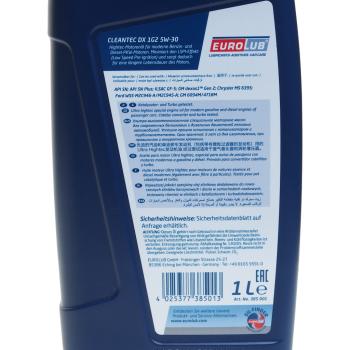 1 379 р. Масло моторное CLEANTEC DXS SPGF-6A 5W30 синт.1л EUROLUB EUROLUB 385001  с доставкой в г. Кемерово. Увеличить фотографию 3