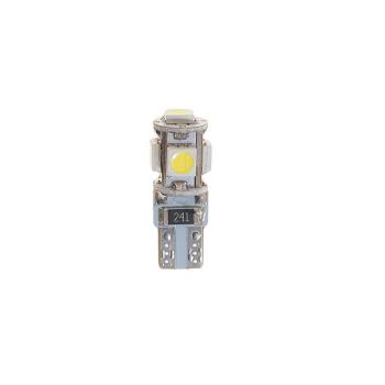 63 р. Лампа светодиодная 12V W5W T10 W2.1x9.5d 6000K 5 LED с обманкой CANbus MEGAPOW ER MEGAPOWER-AUTOMOTIVE 70214w  с доставкой в г. Кемерово. Увеличить фотографию 1