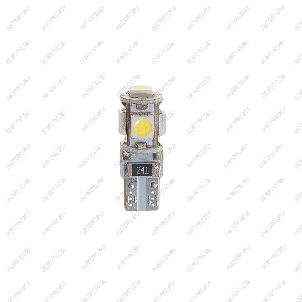 63 р. Лампа светодиодная 12V W5W T10 W2.1x9.5d 6000K 5 LED с обманкой CANbus MEGAPOW ER MEGAPOWER-AUTOMOTIVE 70214w  с доставкой в г. Кемерово