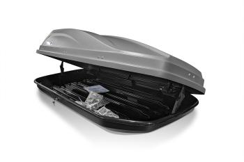 22 849 р. Автобокс PT GROUP (450л., 190х90х46, двухстороннее открывание) ACTIVE M серый Renault Fluence дорестайлинг (2010-2012)  с доставкой в г. Кемерово. Увеличить фотографию 3