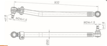 13 799 р. Тяга рулевая КАМАЗ-65801 продольная ROSTAR ROSTAR 65801-3414112-20  с доставкой в г. Кемерово. Увеличить фотографию 2