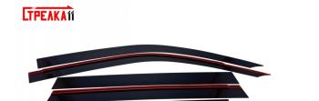 Дефлекторы окон 2D Стрелка11 Toyota Land Cruiser 200 1-ый рестайлинг (2012-2015) (черные)