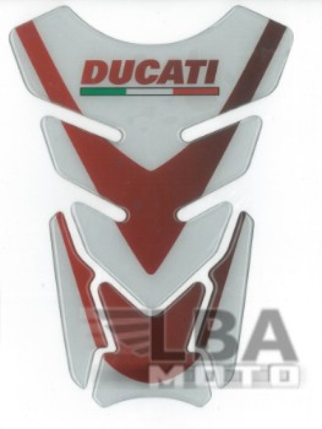 1 429 р. Наклейка на бак для мотоцикла Ducati Бело-Красная КитайскиеЗапчасти пм-00017097  с доставкой в г. Кемерово