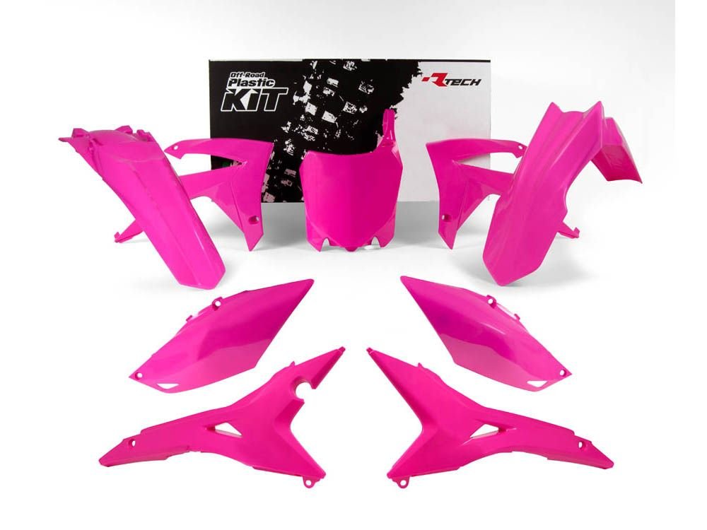15 899 р. Комплект пластика R-Tech Honda CRF250R 14-17, CRF450R 13-16 (R-KITCRF-FU0-518) Розовый Неон R-Tech r-kitcrf-fu0-518  с доставкой в г. Кемерово