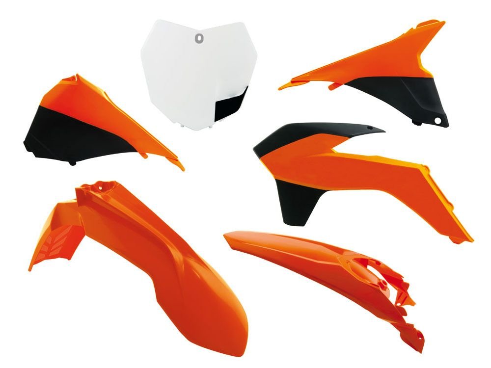 13 449 р. Комплект пластика R-Tech KTM SXSXF 125150250350450 13-15 (R-KITKTM-OEM-512) Бело-Черно-Оранж R-Tech r-kitktm-oem-512  с доставкой в г. Кемерово