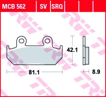 4 199 р. Тормозные колодки TRW MCB562SV TRW mcb562sv  с доставкой в г. Кемерово. Увеличить фотографию 1