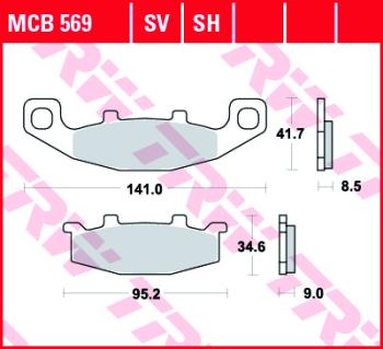 4 199 р. Тормозные колодки TRW MCB569SV TRW mcb569sv  с доставкой в г. Кемерово. Увеличить фотографию 1