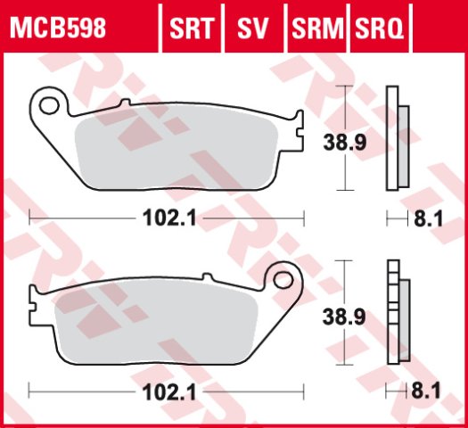 4 199 р. Тормозные колодки TRW MCB598SV TRW mcb598sv  с доставкой в г. Кемерово