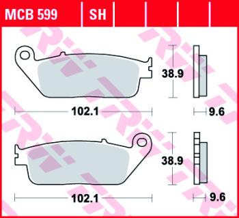 3 699 р. Тормозные колодки TRW MCB599 TRW mcb599  с доставкой в г. Кемерово. Увеличить фотографию 1
