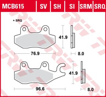 4 199 р. Тормозные колодки TRW MCB615SH TRW mcb615sh  с доставкой в г. Кемерово. Увеличить фотографию 1