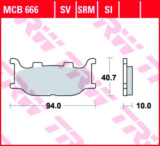 3 579 р. Тормозные колодки TRW MCB666 TRW mcb666  с доставкой в г. Кемерово