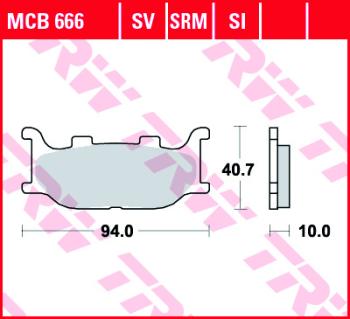 4 199 р. Тормозные колодки TRW MCB666SV TRW mcb666sv  с доставкой в г. Кемерово. Увеличить фотографию 1