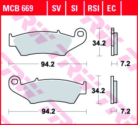 3 579 р. Тормозные колодки TRW MCB669RSI TRW mcb669rsi  с доставкой в г. Кемерово