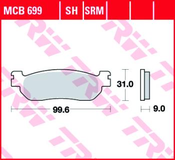 4 199 р. Тормозные колодки TRW MCB699SH TRW mcb699sh  с доставкой в г. Кемерово. Увеличить фотографию 1