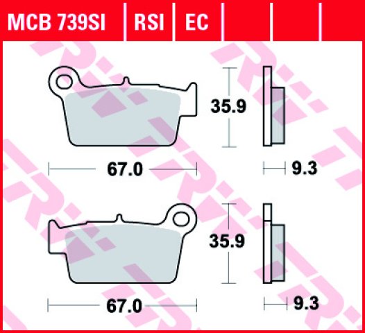 3 299 р. Тормозные колодки TRW MCB739RSI TRW mcb739rsi  с доставкой в г. Кемерово