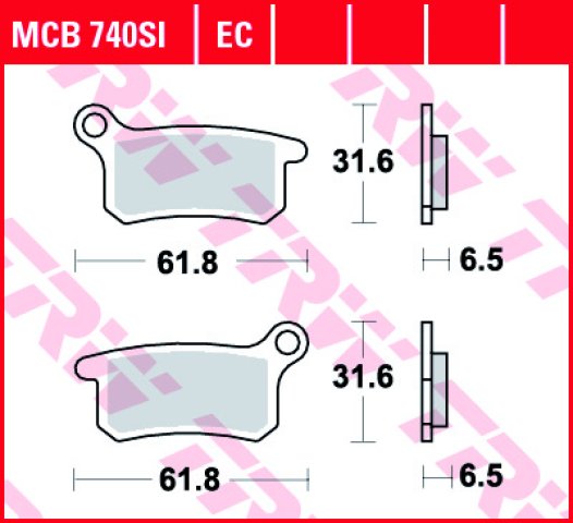 3 199 р. Тормозные колодки TRW MCB740SI TRW mcb740si  с доставкой в г. Кемерово