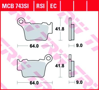3 399 р. Тормозные колодки TRW MCB743RSI TRW mcb743rsi  с доставкой в г. Кемерово. Увеличить фотографию 1