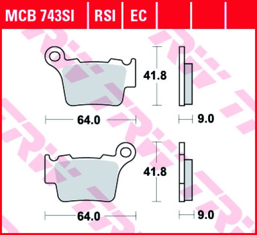 3 399 р. Тормозные колодки TRW MCB743RSI TRW mcb743rsi  с доставкой в г. Кемерово