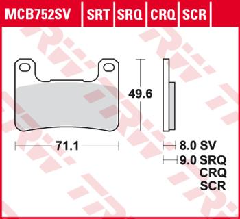 4 199 р. Тормозные колодки TRW MCB752SV TRW mcb752sv  с доставкой в г. Кемерово. Увеличить фотографию 1