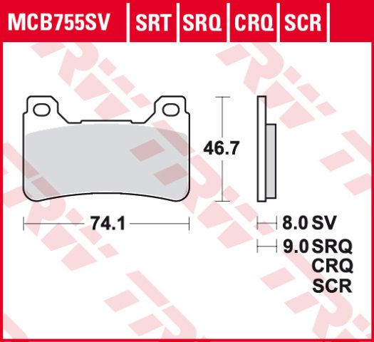 4 199 р. Тормозные колодки TRW MCB755SV TRW mcb755sv  с доставкой в г. Кемерово