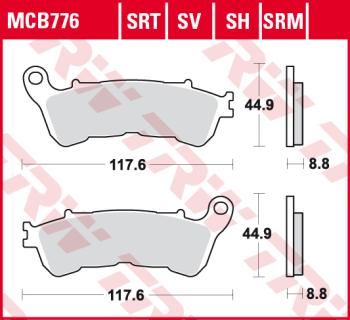 5 849 р. Тормозные колодки TRW MCB776SV TRW mcb776sv  с доставкой в г. Кемерово. Увеличить фотографию 1