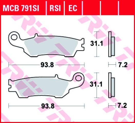 3 579 р. Тормозные колодки TRW MCB791RSI TRW mcb791rsi  с доставкой в г. Кемерово