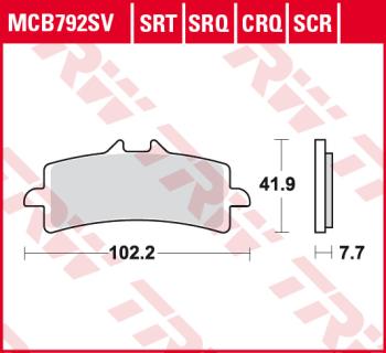 5 849 р. Тормозные колодки TRW MCB792SRT TRW mcb792srt  с доставкой в г. Кемерово. Увеличить фотографию 1