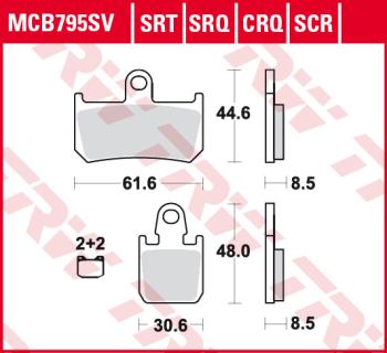 6 299 р. Тормозные колодки TRW MCB795SV TRW mcb795sv  с доставкой в г. Кемерово. Увеличить фотографию 1
