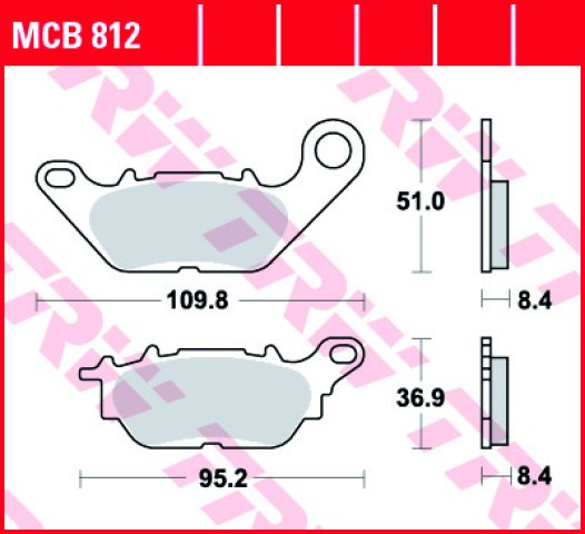 3 699 р. Тормозные колодки TRW MCB812 TRW mcb812  с доставкой в г. Кемерово