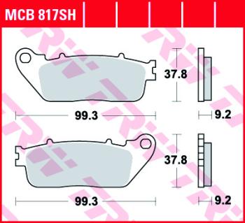 4 199 р. Тормозные колодки TRW MCB817SH TRW mcb817sh  с доставкой в г. Кемерово. Увеличить фотографию 1