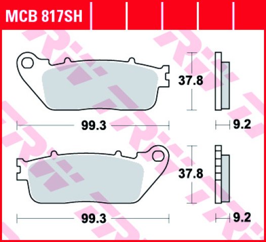 4 199 р. Тормозные колодки TRW MCB817SH TRW mcb817sh  с доставкой в г. Кемерово