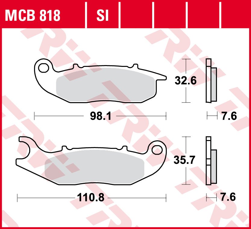 3 099 р. Тормозные колодки TRW MCB818SI TRW mcb818si  с доставкой в г. Кемерово