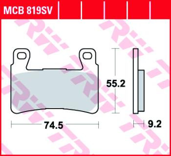 4 199 р. Тормозные колодки TRW MCB819SV TRW mcb819sv  с доставкой в г. Кемерово. Увеличить фотографию 1