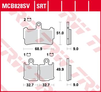 5 689 р. Тормозные колодки TRW MCB828SV TRW mcb828sv  с доставкой в г. Кемерово. Увеличить фотографию 1