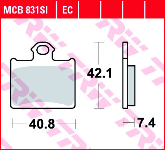 3 099 р. Тормозные колодки TRW MCB831SI TRW mcb831si  с доставкой в г. Кемерово