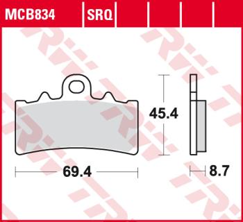 4 199 р. Тормозные колодки TRW MCB834SV TRW mcb834sv  с доставкой в г. Кемерово. Увеличить фотографию 1
