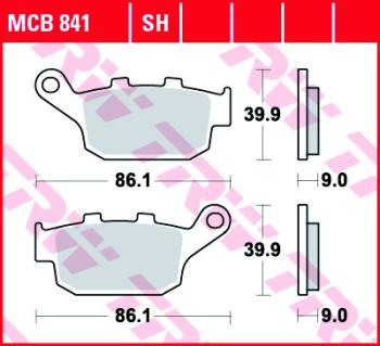 3 699 р. Тормозные колодки TRW MCB841 TRW mcb841  с доставкой в г. Кемерово. Увеличить фотографию 1