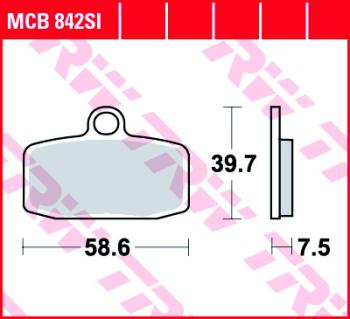 3 099 р. Тормозные колодки TRW MCB842SI TRW mcb842si  с доставкой в г. Кемерово. Увеличить фотографию 1