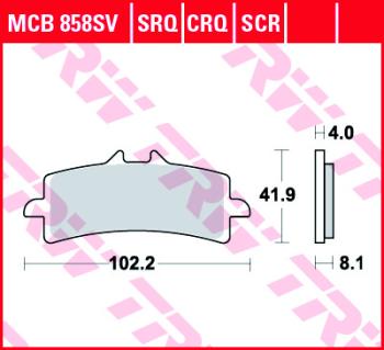4 799 р. Тормозные колодки TRW MCB858SV TRW mcb858sv  с доставкой в г. Кемерово. Увеличить фотографию 1