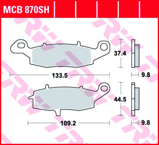 4 199 р. Тормозные колодки TRW MCB870SH TRW mcb870sh  с доставкой в г. Кемерово