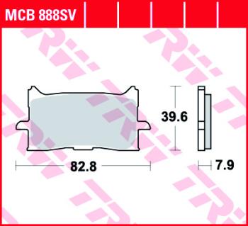 4 399 р. Тормозные колодки TRW MCB888SV TRW mcb888sv  с доставкой в г. Кемерово. Увеличить фотографию 1