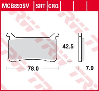 4 199 р. Тормозные колодки TRW MCB893SV TRW mcb893sv  с доставкой в г. Кемерово. Увеличить фотографию 1