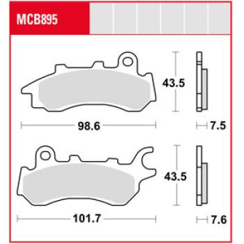 3 579 р. Тормозные колодки TRW MCB895 TRW mcb895  с доставкой в г. Кемерово. Увеличить фотографию 1