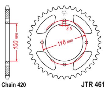 2 599 р. Звезда цепного привода JTR461.50 DID JT jtr461.50  с доставкой в г. Кемерово. Увеличить фотографию 1