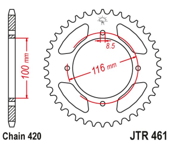 2 599 р. Звезда цепного привода JTR461.50 DID JT jtr461.50  с доставкой в г. Кемерово