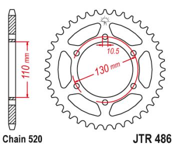 3 499 р. Звезда цепного привода JTR486.45 DID JT jtr486.45  с доставкой в г. Кемерово. Увеличить фотографию 1