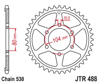 3 899 р. Звезда цепного привода JTR488.41 DID JT jtr488.41  с доставкой в г. Кемерово. Увеличить фотографию 1